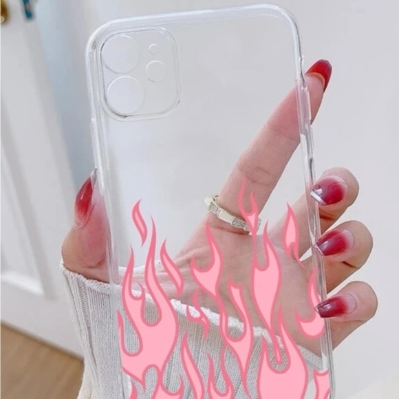 ⚠️Clearance💕iPhone 13/Pro/Pro Max Cute Pink Flame Phone Case - Picture 2 of 3